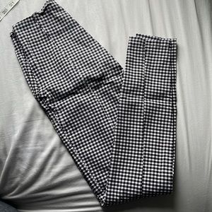 High waisted gingham cigarette pant